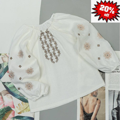 Вишиванка для дівчинки льон